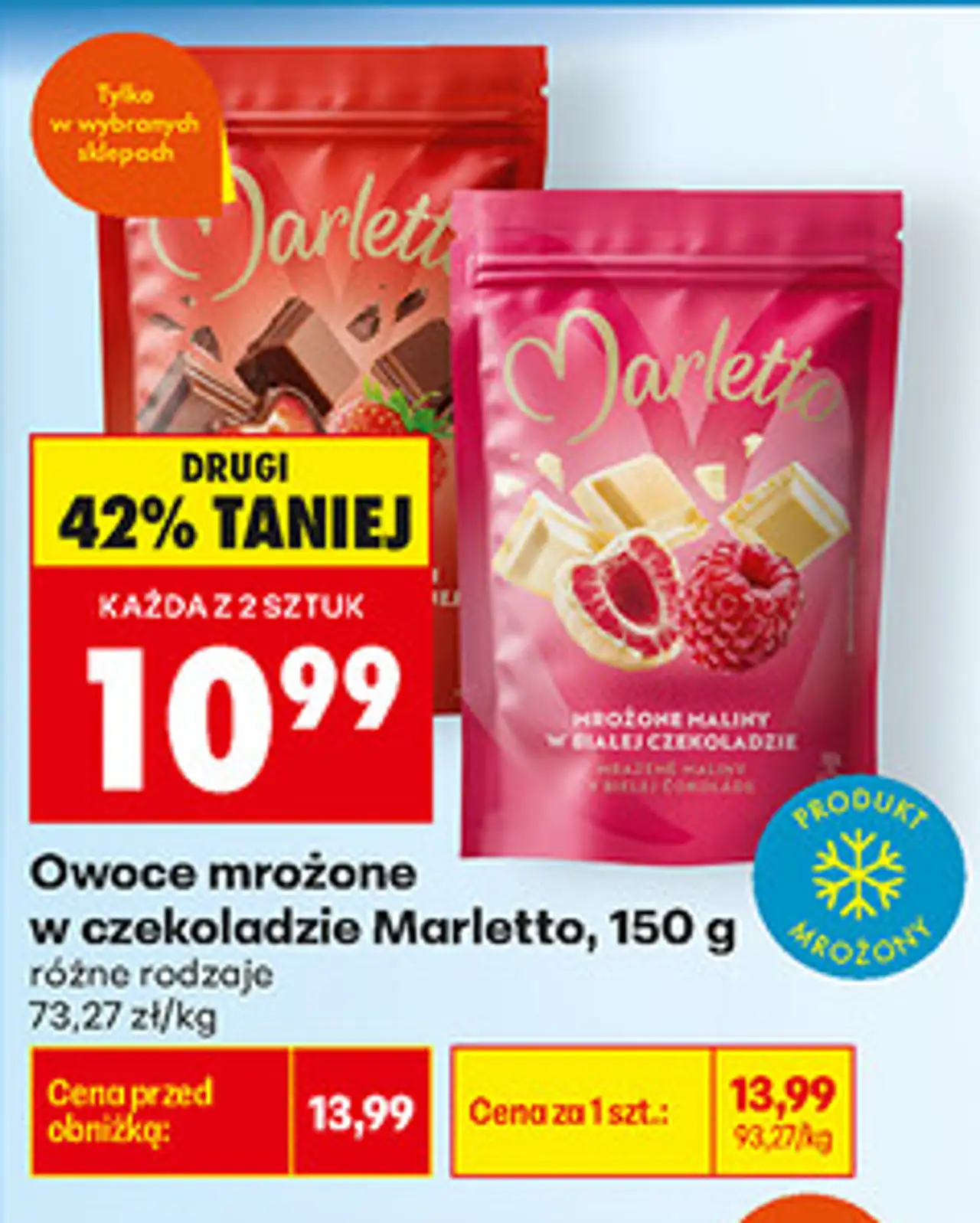 Owoce mrożone w czekoladzie Marletto, 150 g