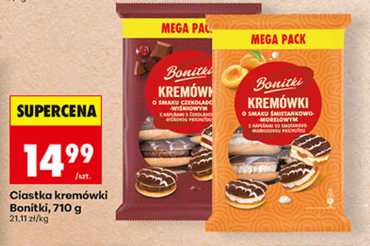 Ciastka kremówki Bonitki, 710 g