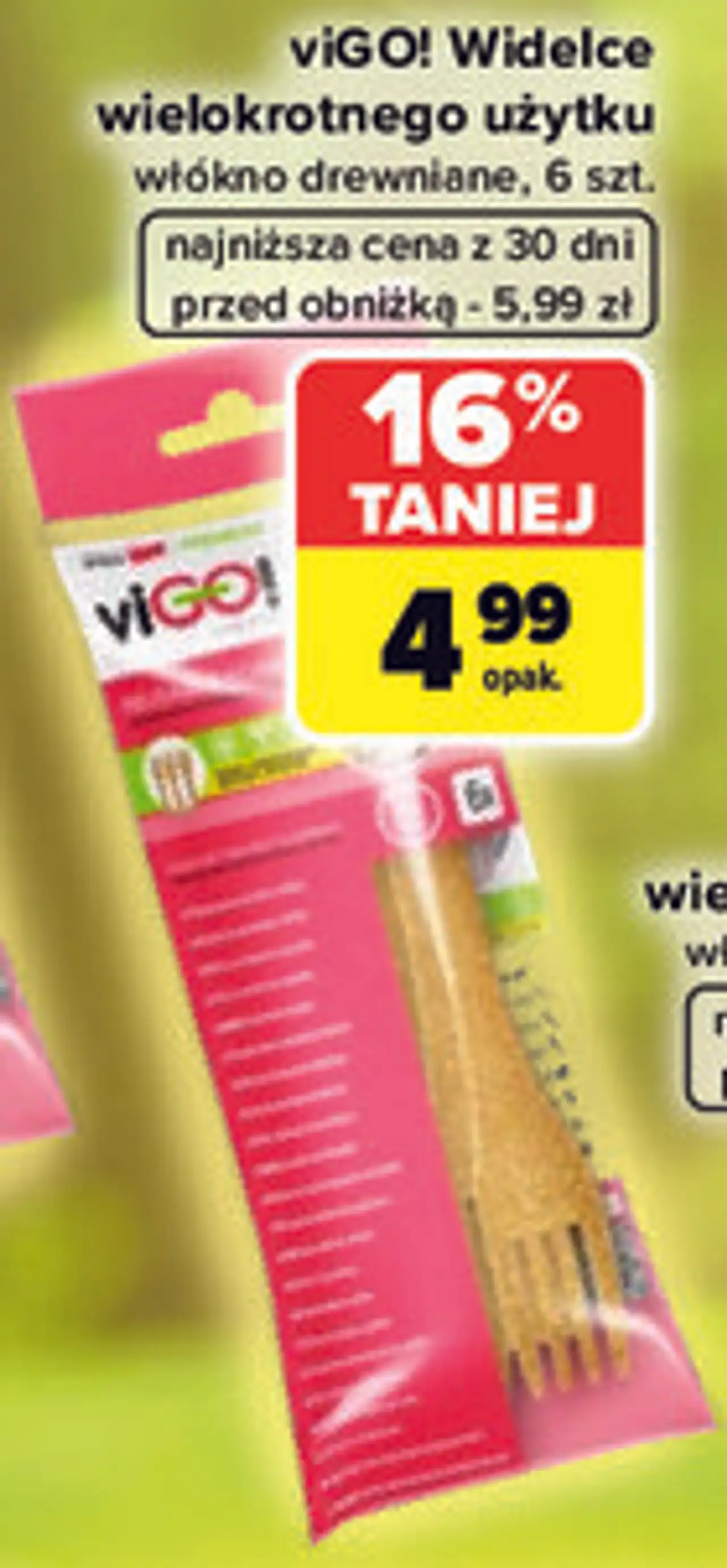 viGO! Widelce wielokrotnego użytku włókno drewniane