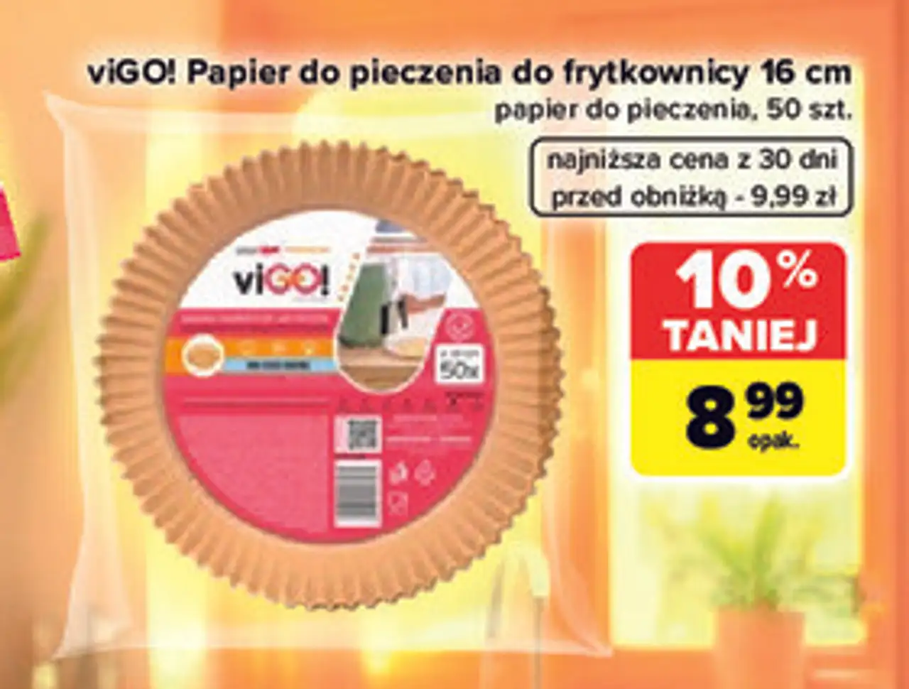 viGO! Papier do pieczenia do frytkownicy 16 cm