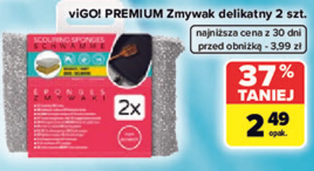 viGO! PREMIUM Zmywak delikatny 2 szt.