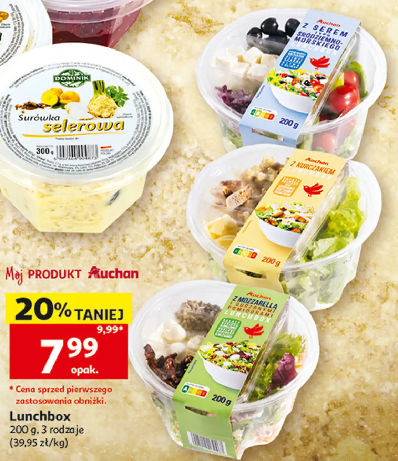 Lunchbox z mozzarellą i suszonymi pomidorami Auchan