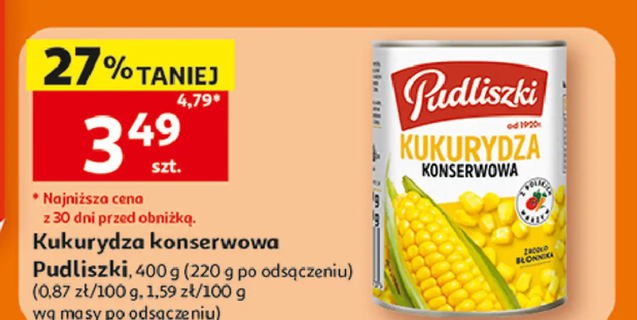 Kukurydza konserwowa słodka i chrupiąca Pudliszki