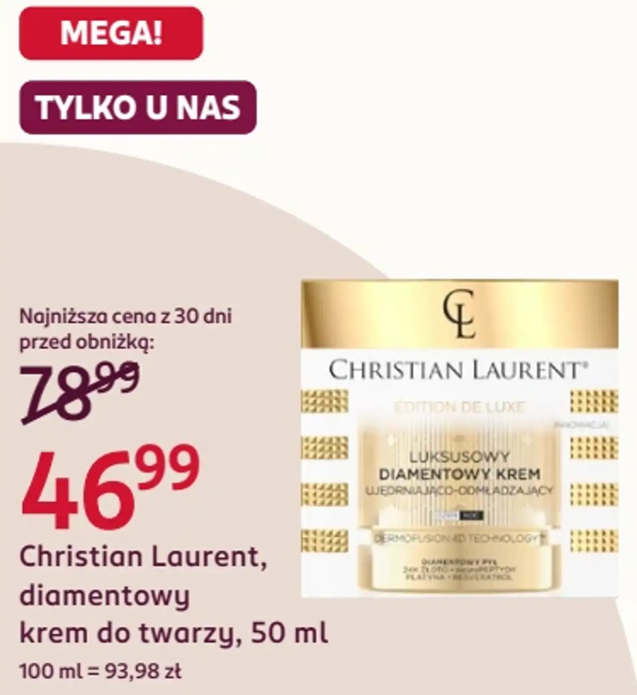 Christian Laurent, diamentowy krem do twarzy, 50 ml