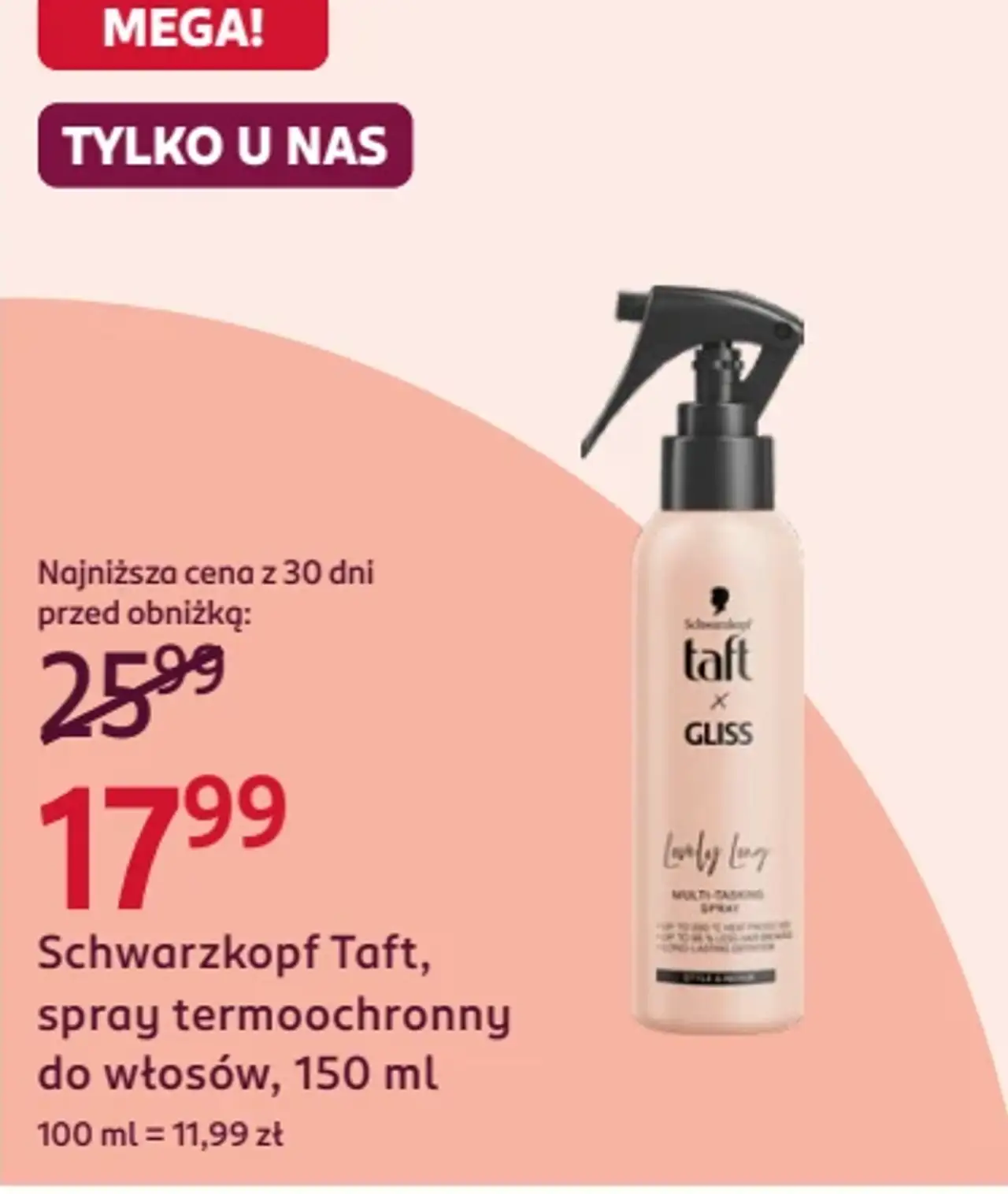 Schwarzkopf Taft, spray termoochronny do włosów, 150 ml