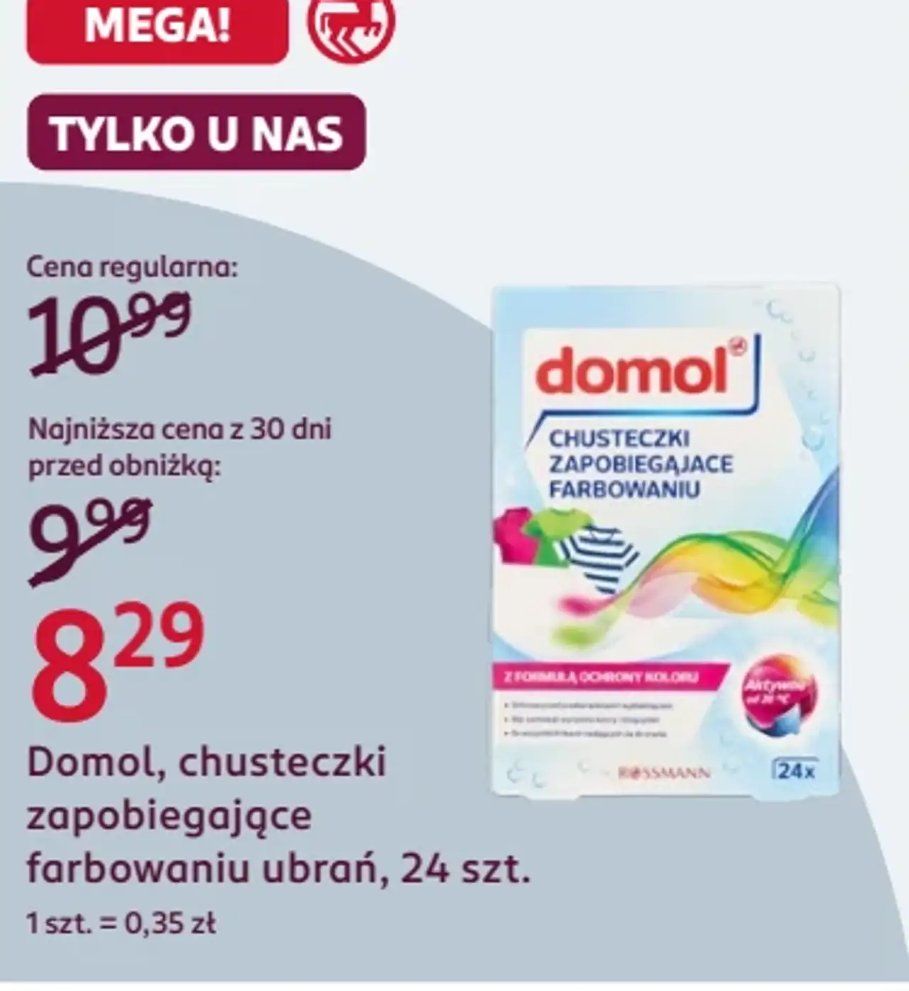 Domol, chusteczki zapobiegające farbowaniu ubrań, 24 szt.