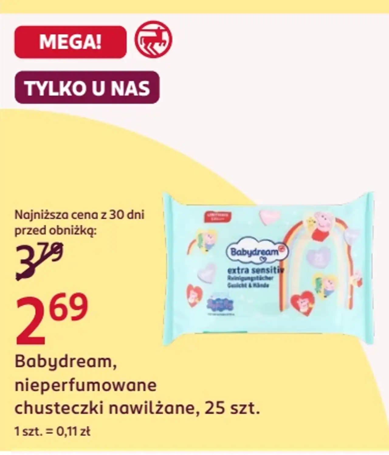 Babydream, nieperfumowane chusteczki nawilżane, 25 szt.