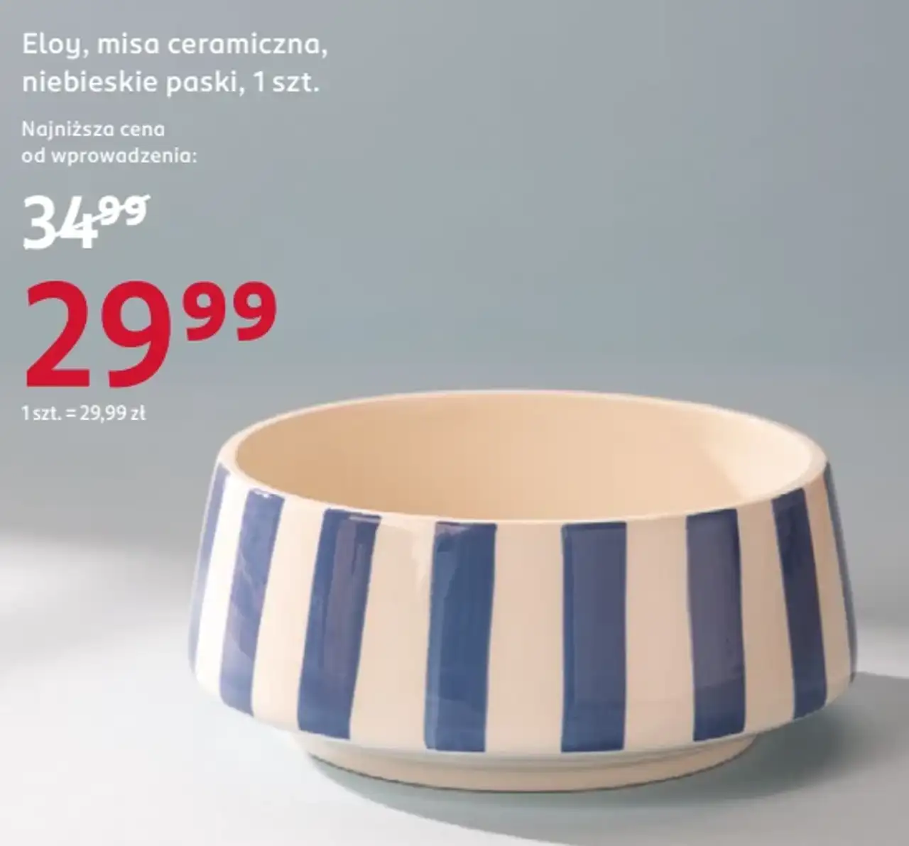 Eloy, misa ceramiczna, niebieskie paski