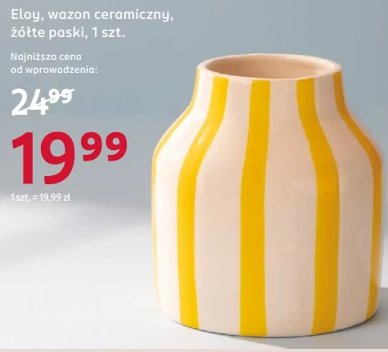 Eloy, wazon ceramiczny, żółte paski