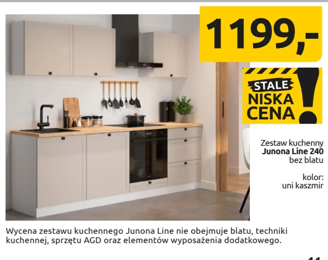 Zestaw kuchenny Junona Line 240 bez blatu, uni kaszmir