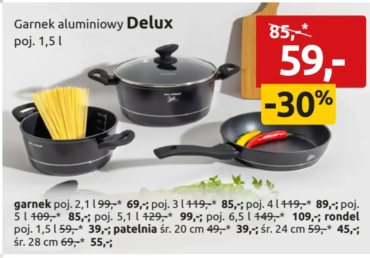 Garnek aluminiowy Delux poj. 1,5 l