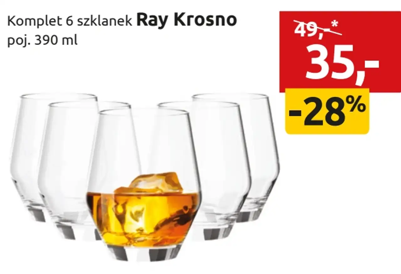 Komplet 6 szklanek Ray Krosno poj. 390 ml