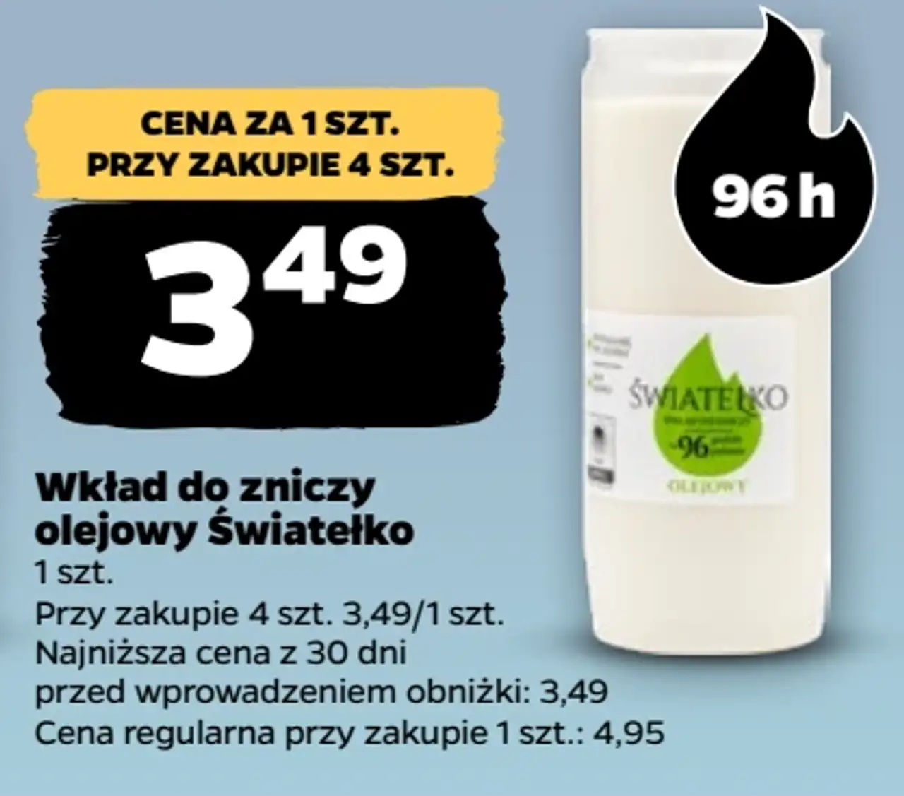 Wkład do zniczy olejowy Światełko