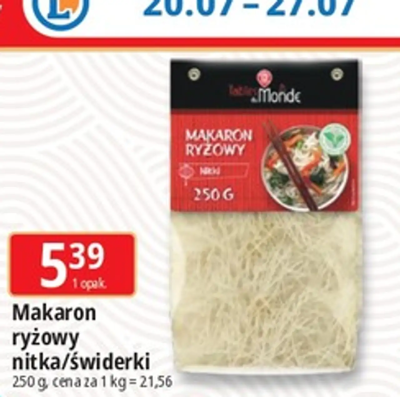 Makaron ryżowy nitka/świderki Tables du Monde