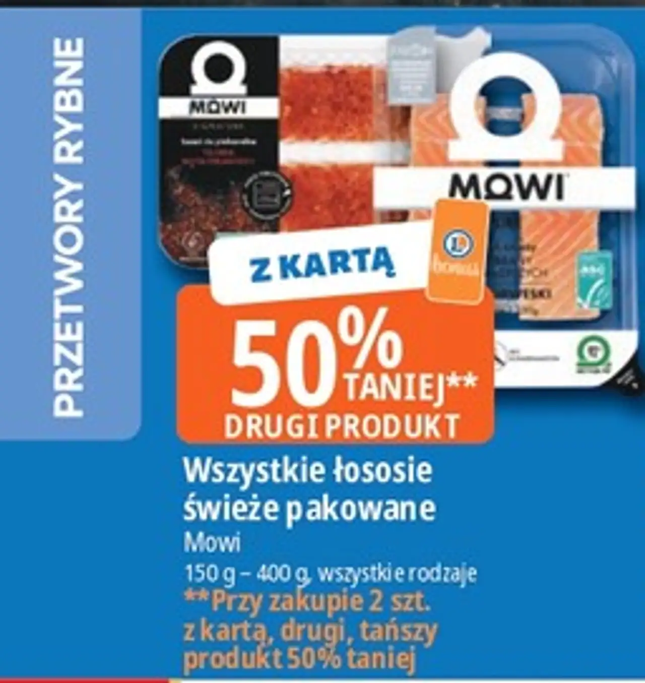 Wszystkie łososie świeże pakowane Mowi