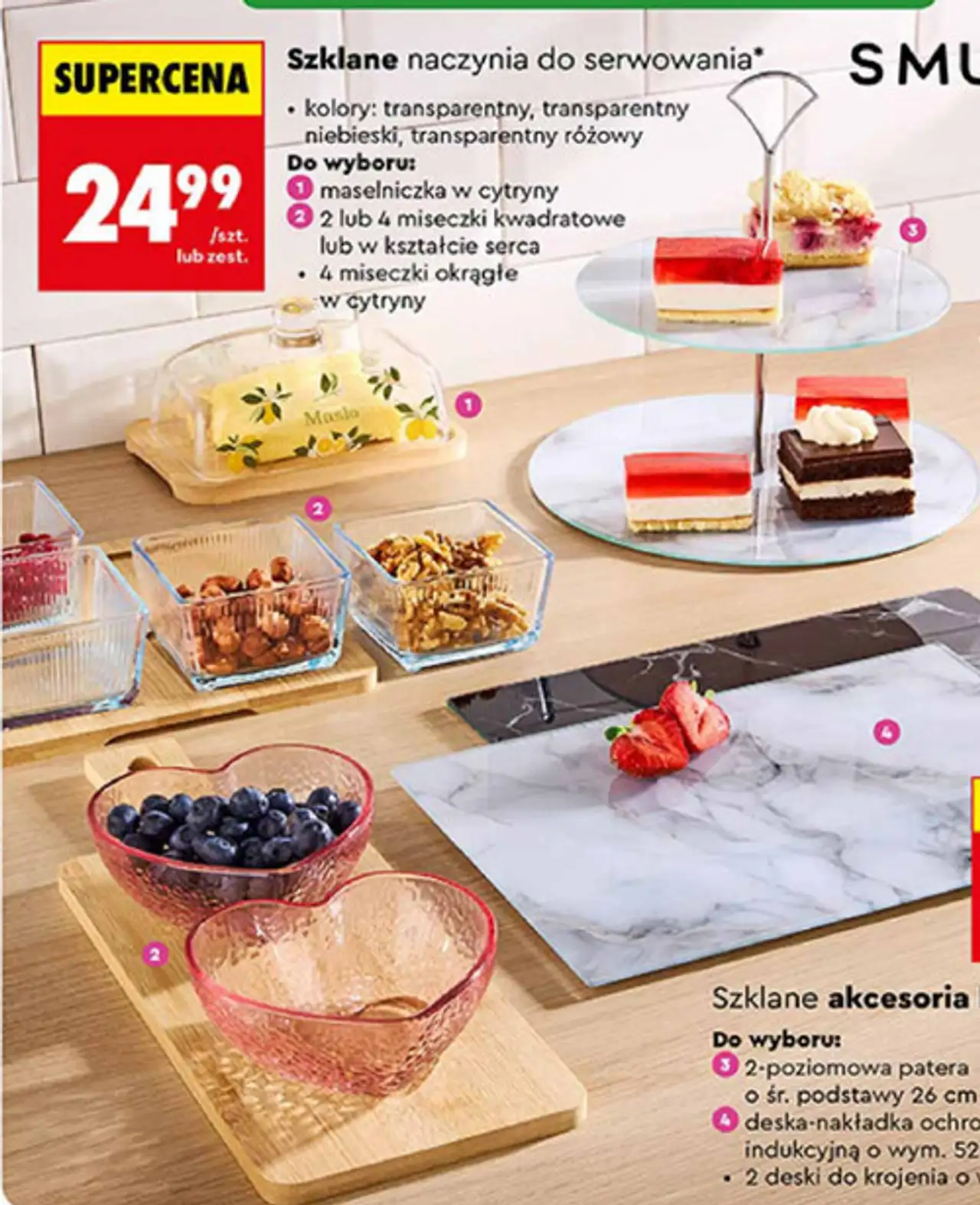 Smukee Szklane naczynia do serwowania lub akcesoria kuchenne