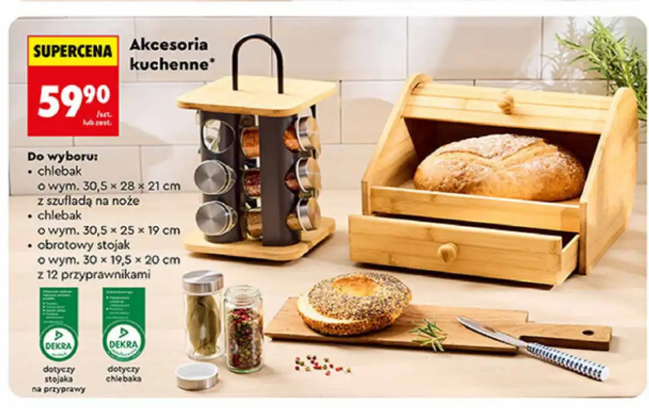 Akcesoria kuchenne (chlebak lub stojak z przyprawnikami)