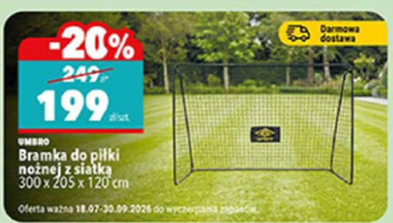 Umbro Bramka do piłki nożnej z siatką 300 x 205 x 120 cm