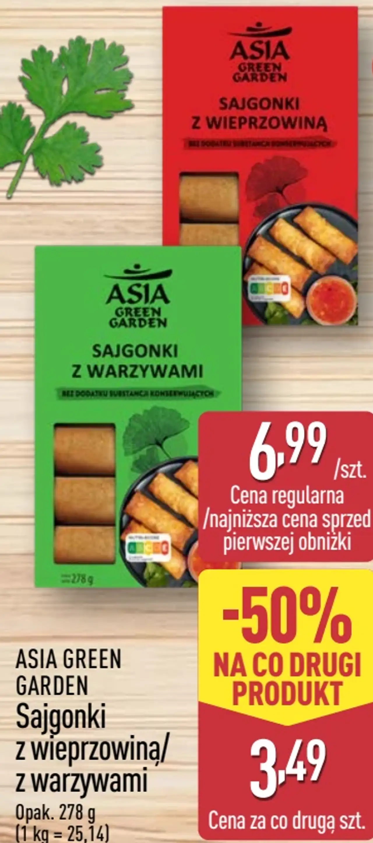 Sajgonki z wieprzowiną / z warzywami Asia Green Garden