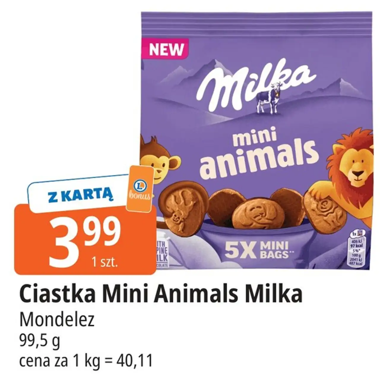 Ciastka Mini Animals Milka