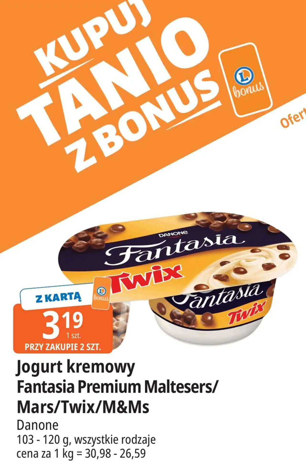 Danone Fantasia Premium Jogurt kremowy Maltesers/Mars/Twix/M&Ms