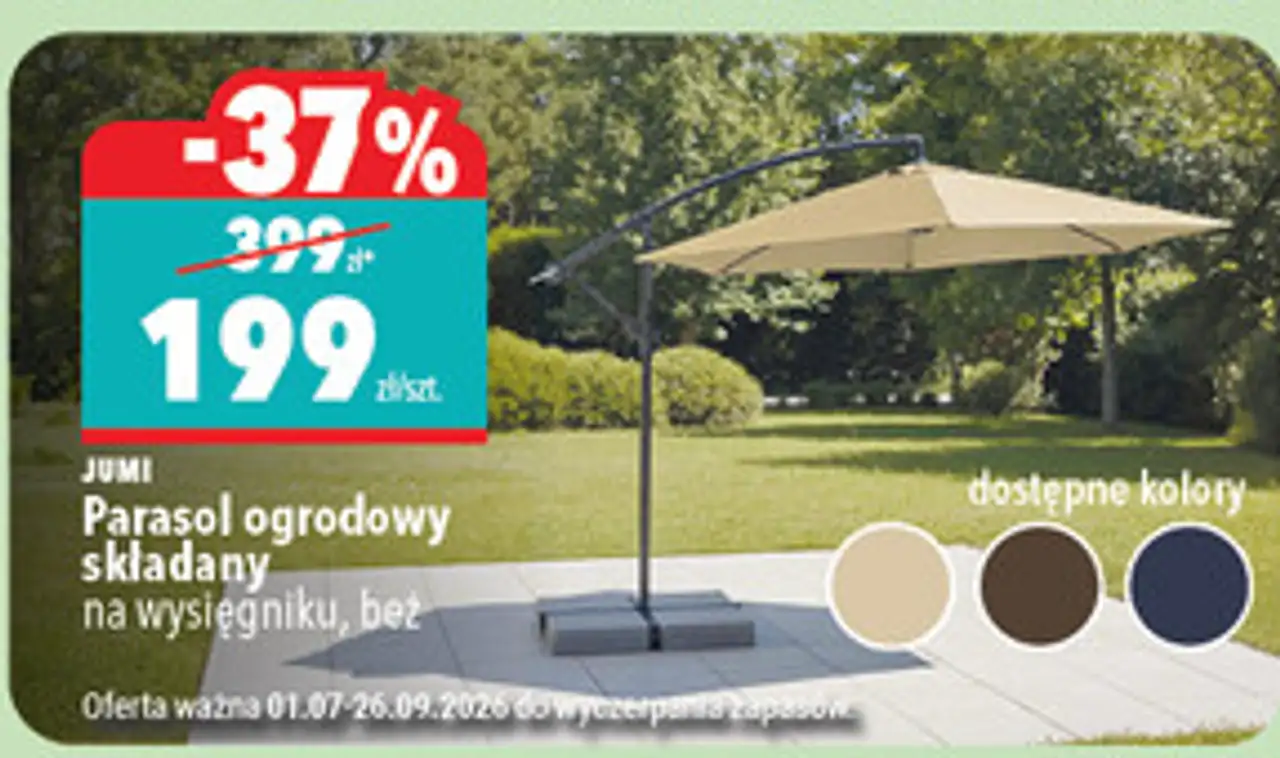 Jumi Parasol ogrodowy składany na wysięgniku