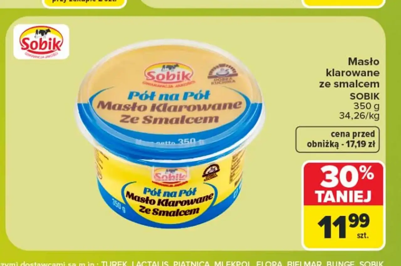 Masło klarowane ze smalcem Sobik Pół na Pół