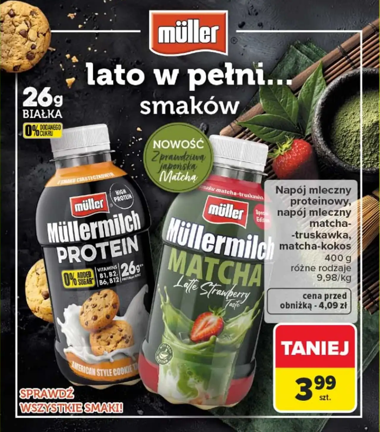 Napój mleczny Müller Müllermilch Protein / Matcha