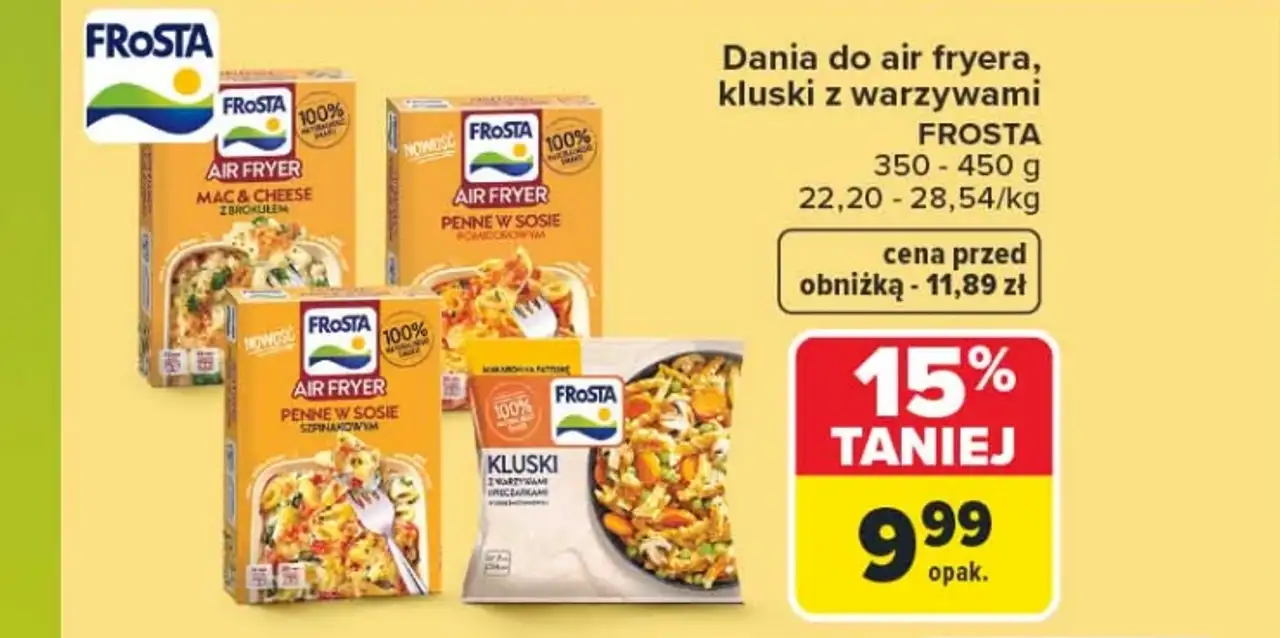 Dania do air fryera, kluski z warzywami Frosta