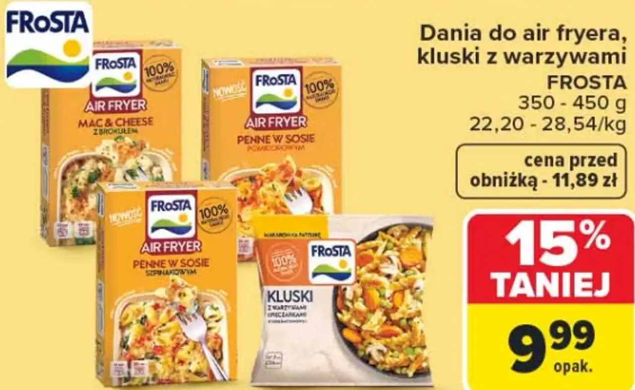 Dania do air fryera, kluski z warzywami FROSTA