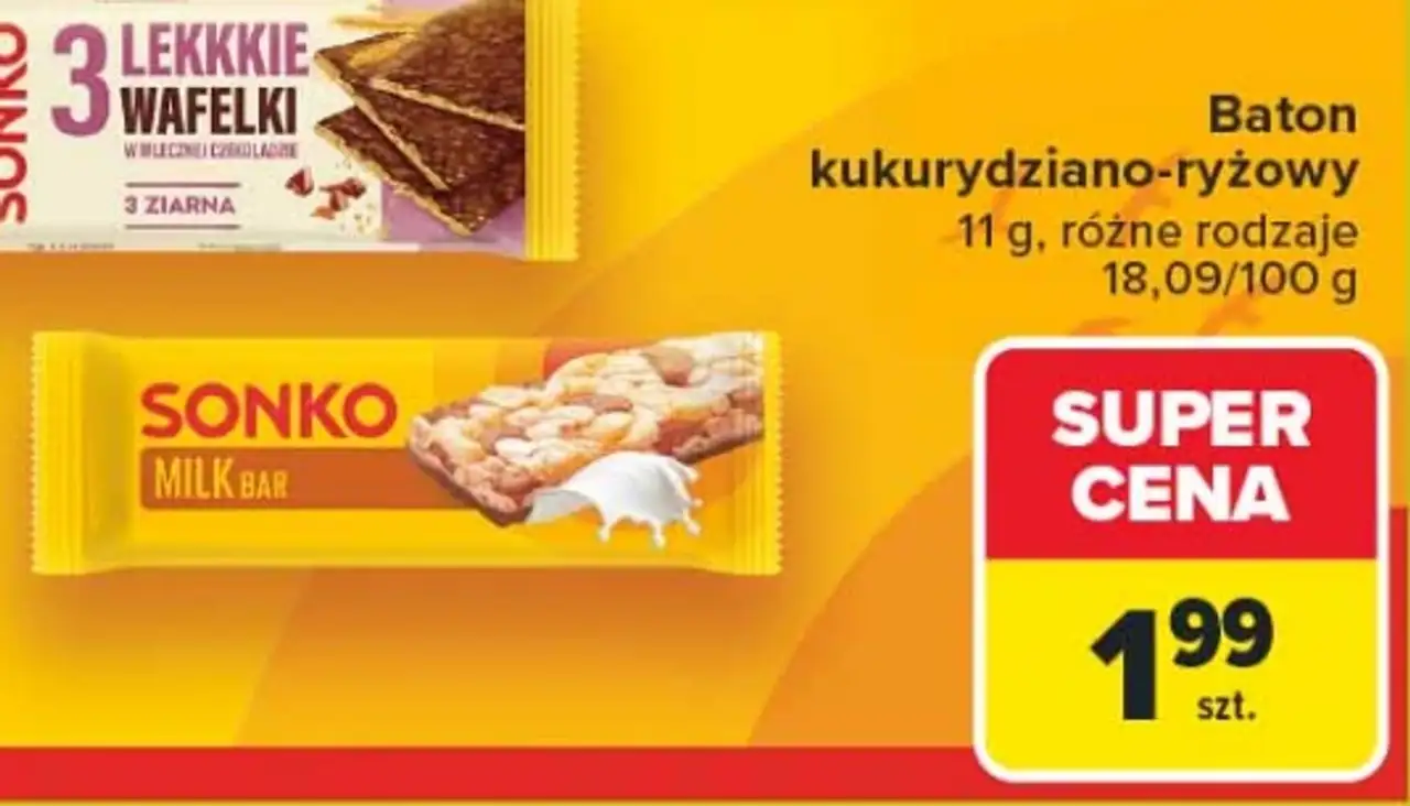 Baton kukurydziano-ryżowy Sonko Lekkkie Milk Bar