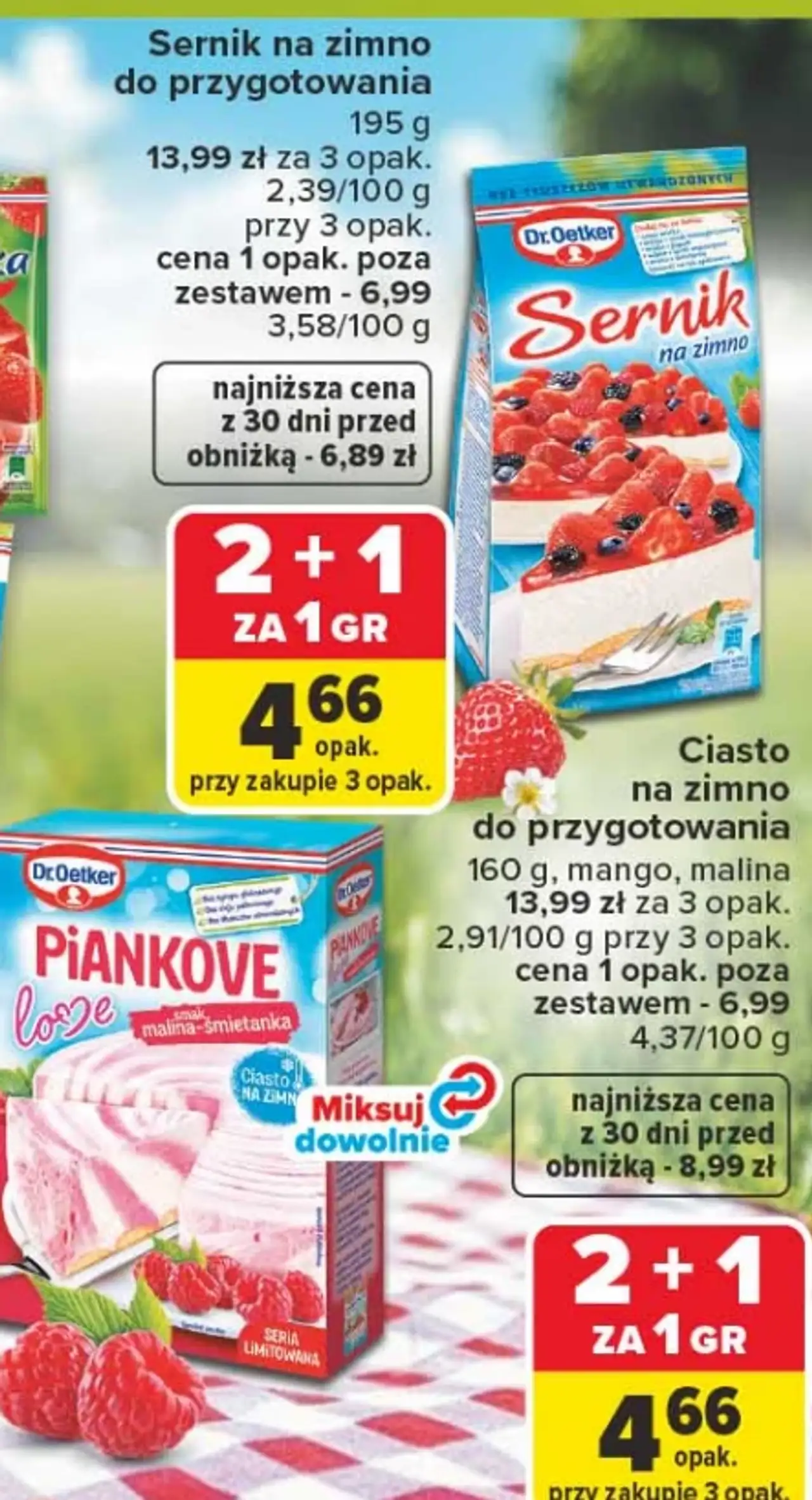 Sernik, ciasto na zimno lub Piankowe love Dr. Oetker
