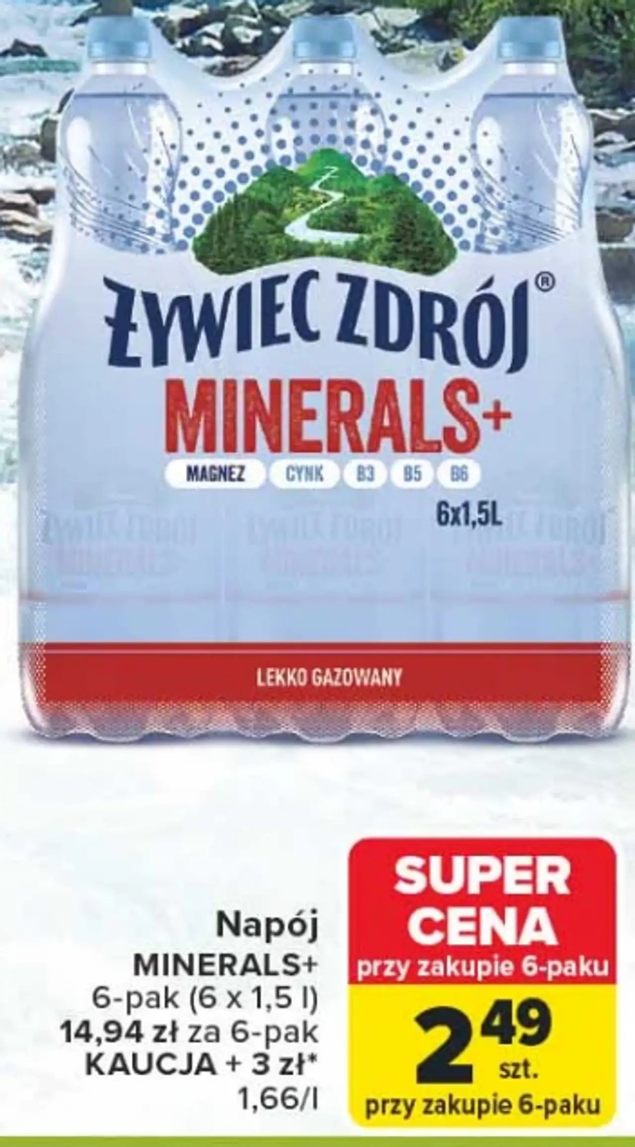 Żywiec Zdrój Minerals+ Napój lekko gazowany 6 x 1,5 l