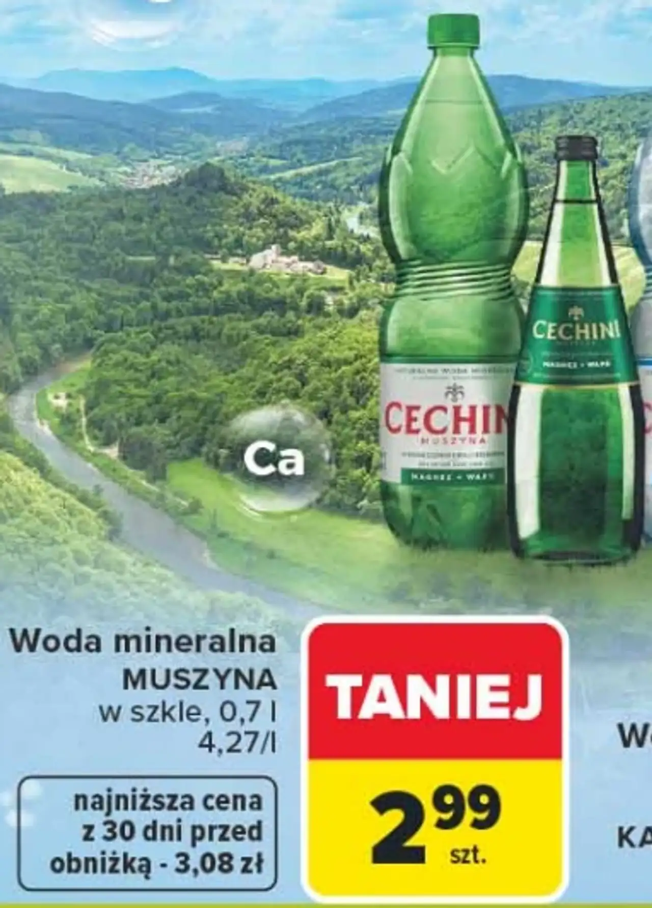 Cechini Muszyna Woda mineralna w szkle 0,7 l