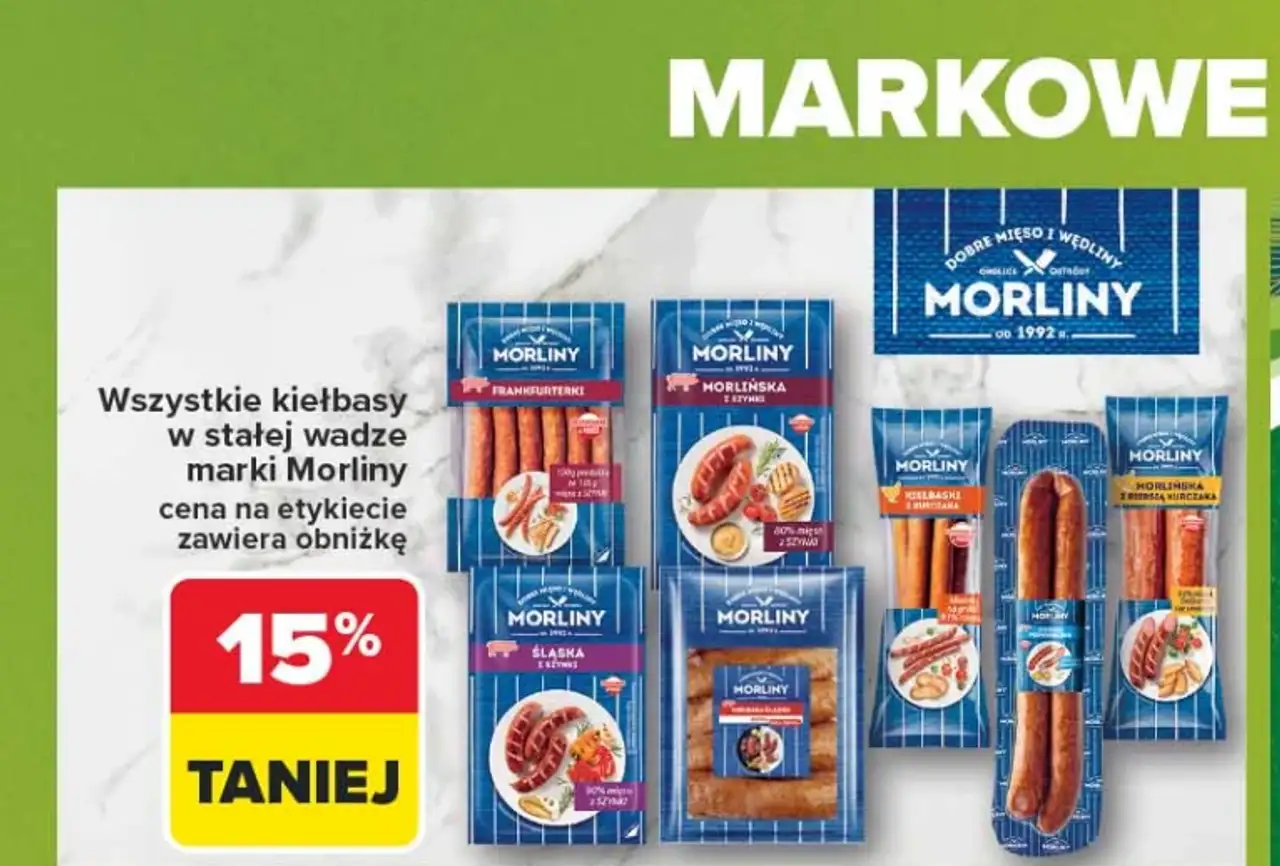 Wszystkie kiełbasy w stałej wadze marki Morliny