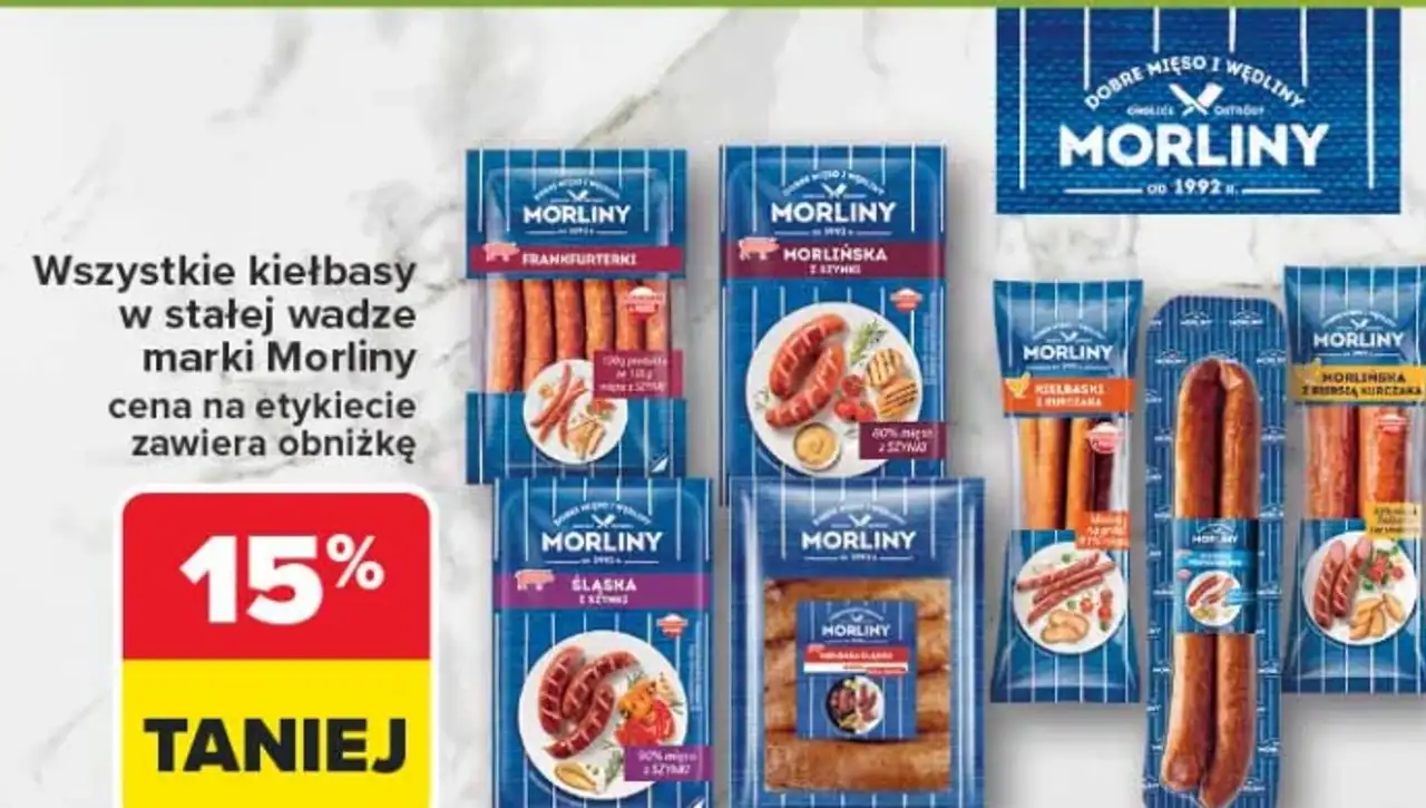 Wszystkie kiełbasy w stałej wadze marki Morliny
