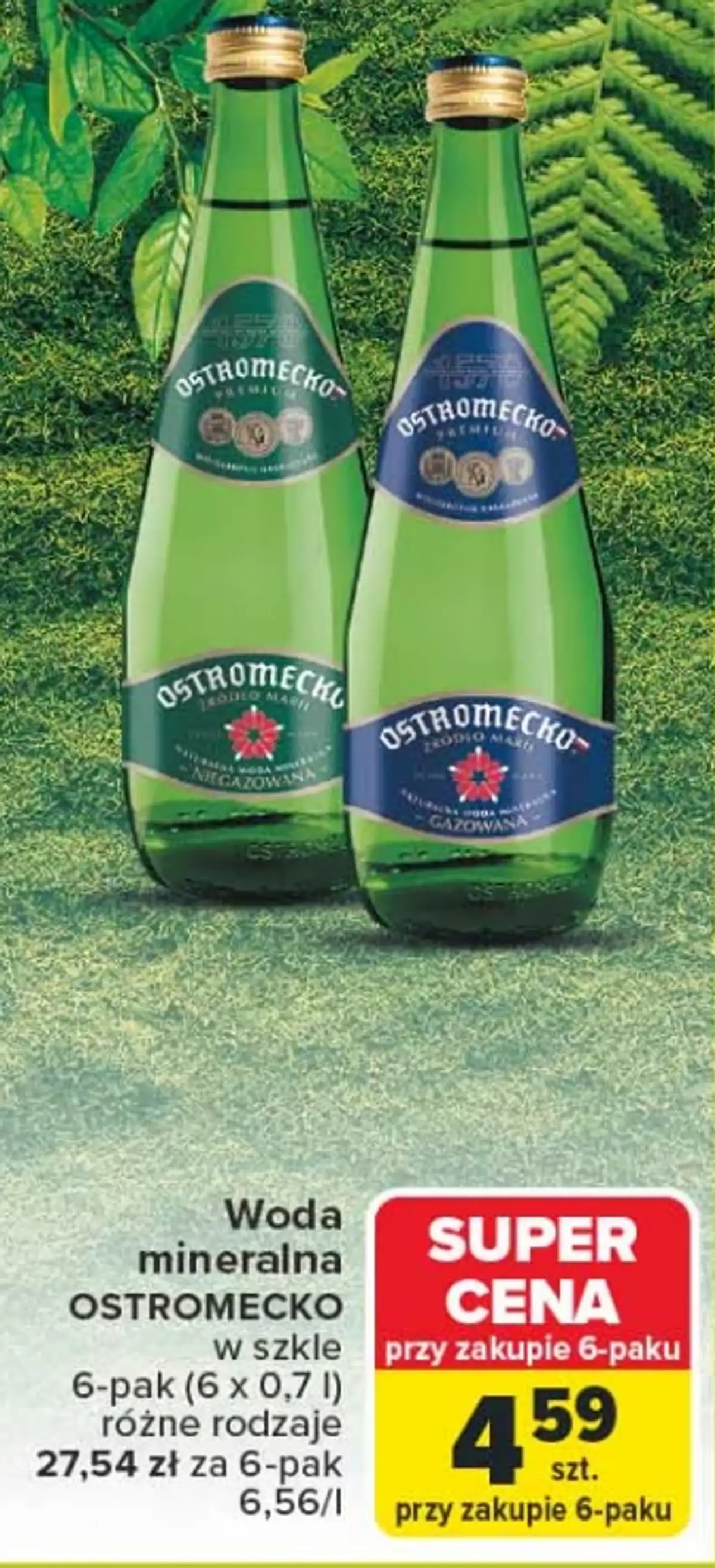 Woda mineralna Ostromecko w szkle (6 x 0,7 l)