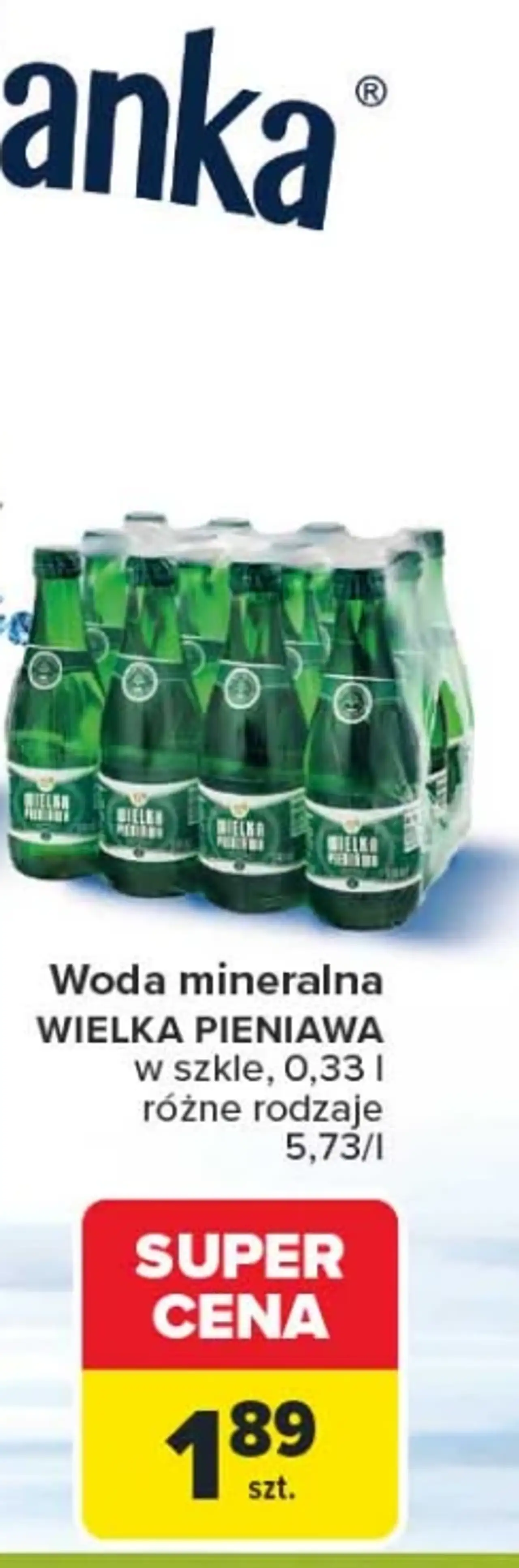 Woda mineralna Staropolanka Wielka Pieniawa w szkle (0,33 l)