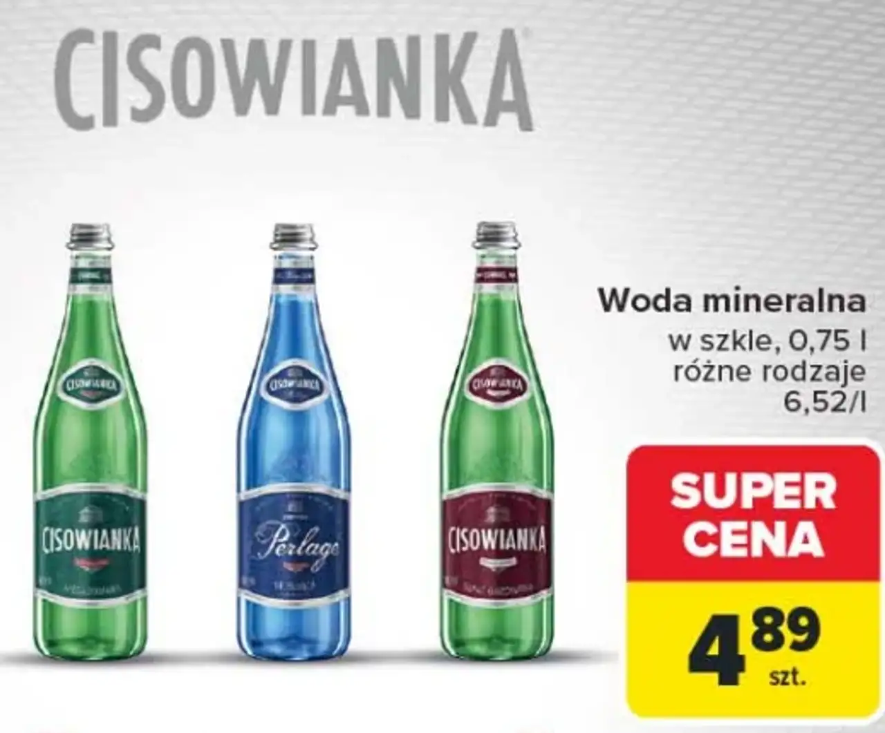 Woda mineralna Cisowianka w szkle (0,75 l)