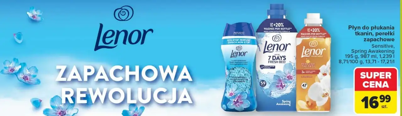 Płyn do płukania tkanin, perełki zapachowe Lenor