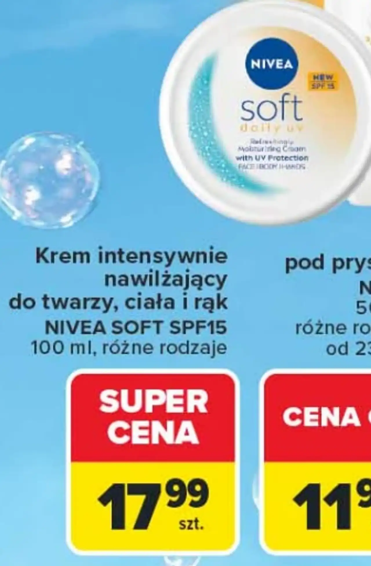 Krem intensywnie nawilżający do twarzy, ciała i rąk Nivea Soft SPF 15