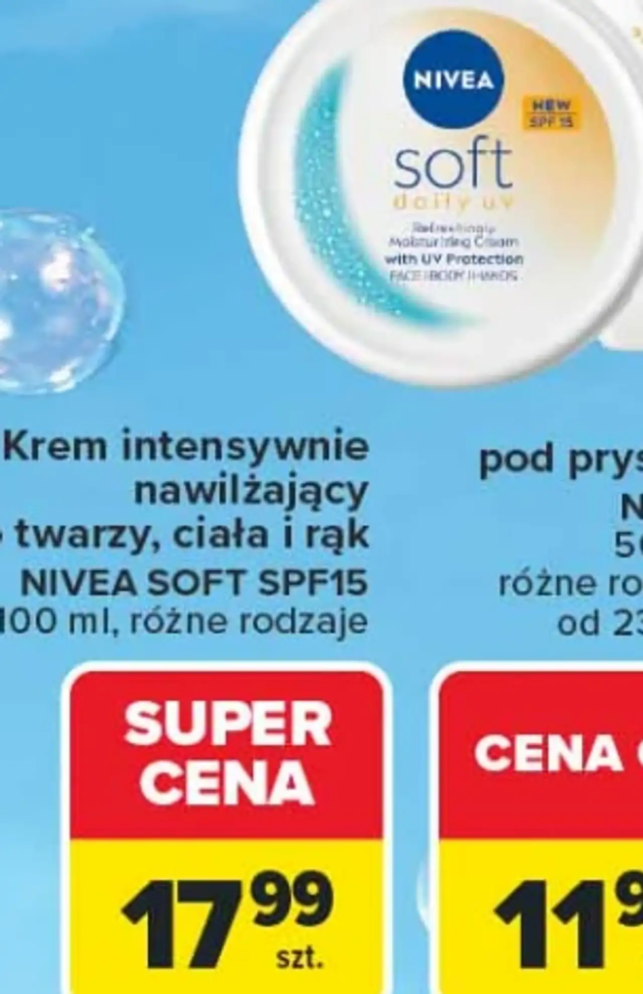 Krem intensywnie nawilżający do twarzy, ciała i rąk NIVEA Soft SPF15