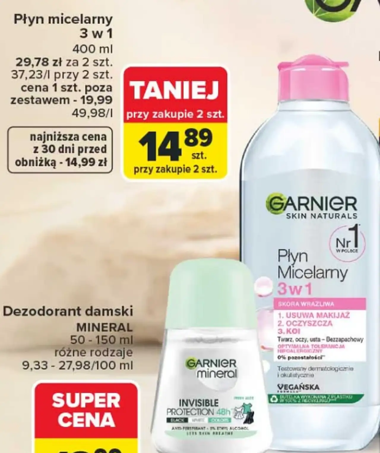 Płyn micelarny 3 w 1 Garnier Skin Naturals