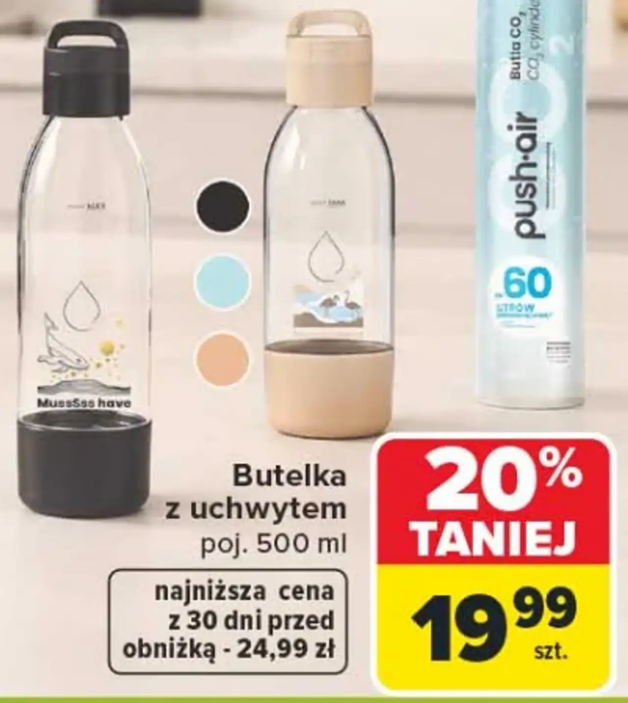 Butelka z uchwytem poj. 500 ml Dafi push-air
