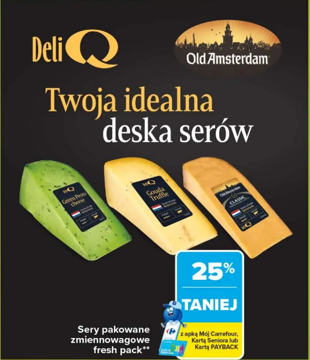 Sery pakowane zmiennowagowe fresh pack Deli Q / Old Amsterdam