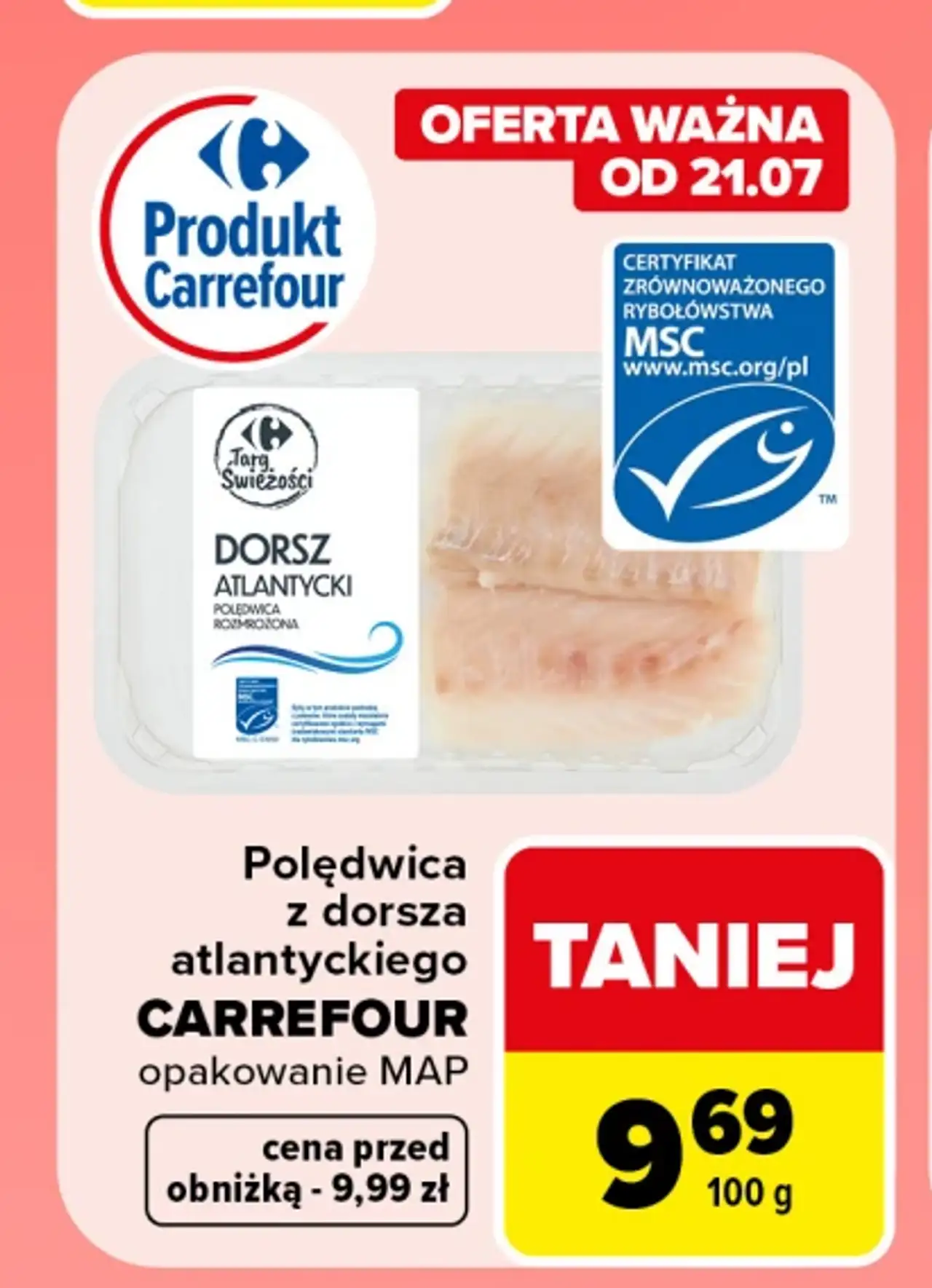 Polędwica z dorsza atlantyckiego CARREFOUR