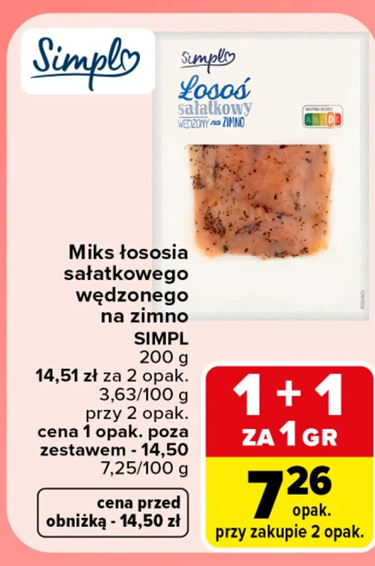 Miks łososia sałatkowego wędzonego na zimno SIMPL