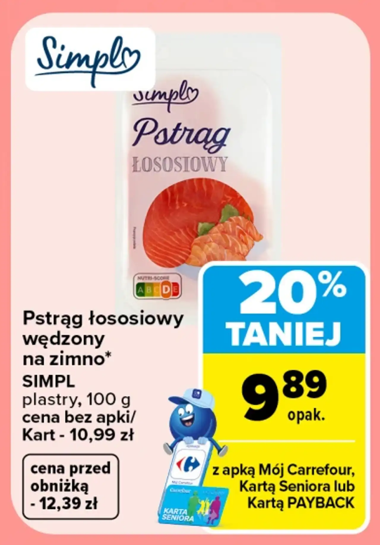 Pstrąg łososiowy wędzony na zimno SIMPL plastry