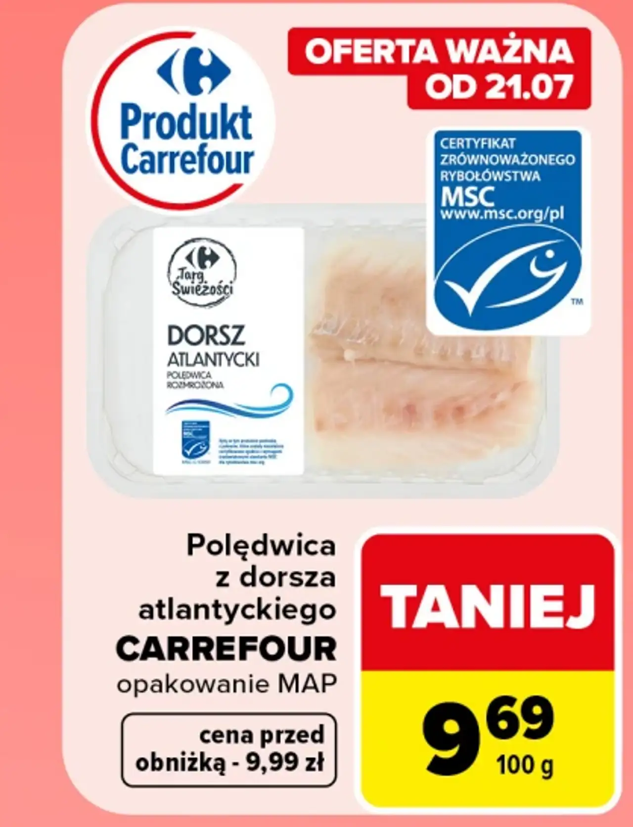 Polędwica z dorsza atlantyckiego Carrefour