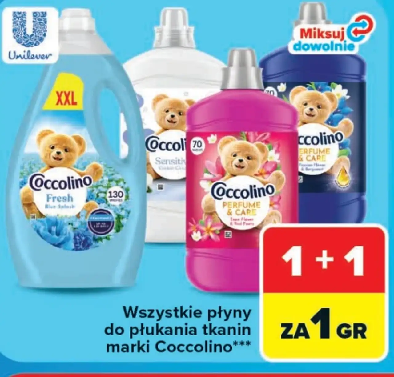 Wszystkie płyny do płukania tkanin Coccolino